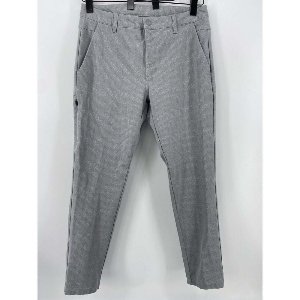 BYLT Pants Mens 36x30 Gray Herringbone Everyday Chino Stretch Casual Golf